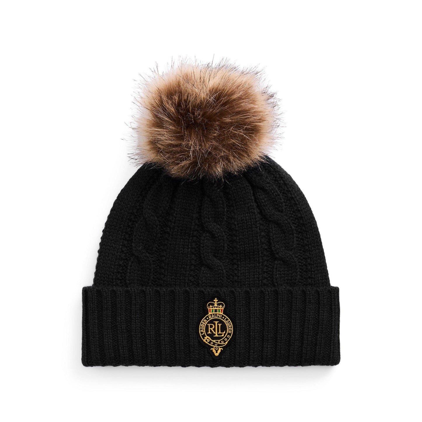 Lauren by Ralph Lauren Pom-Pom Cable-Knit Beanie
