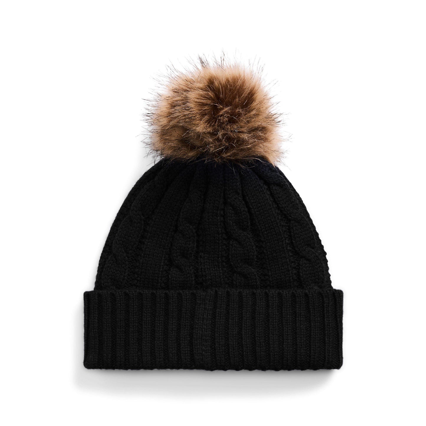 Lauren by Ralph Lauren Pom-Pom Cable-Knit Beanie