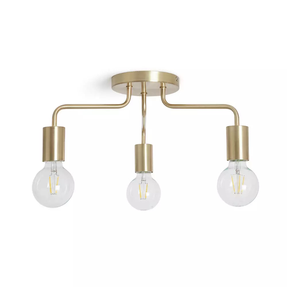 Argos Home Rayner 3 Light Flush Ceiling Light - Brass