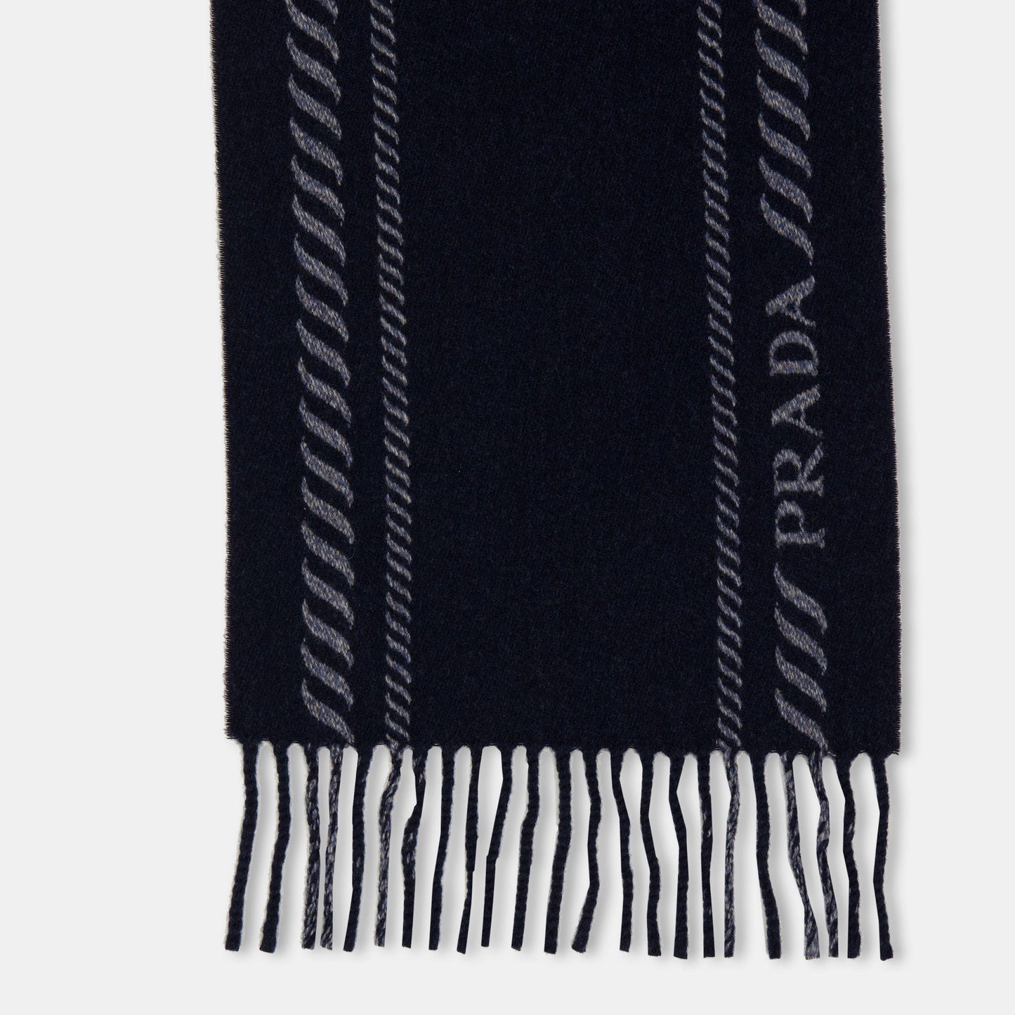 Prada Men's Striped Logo Scarf
