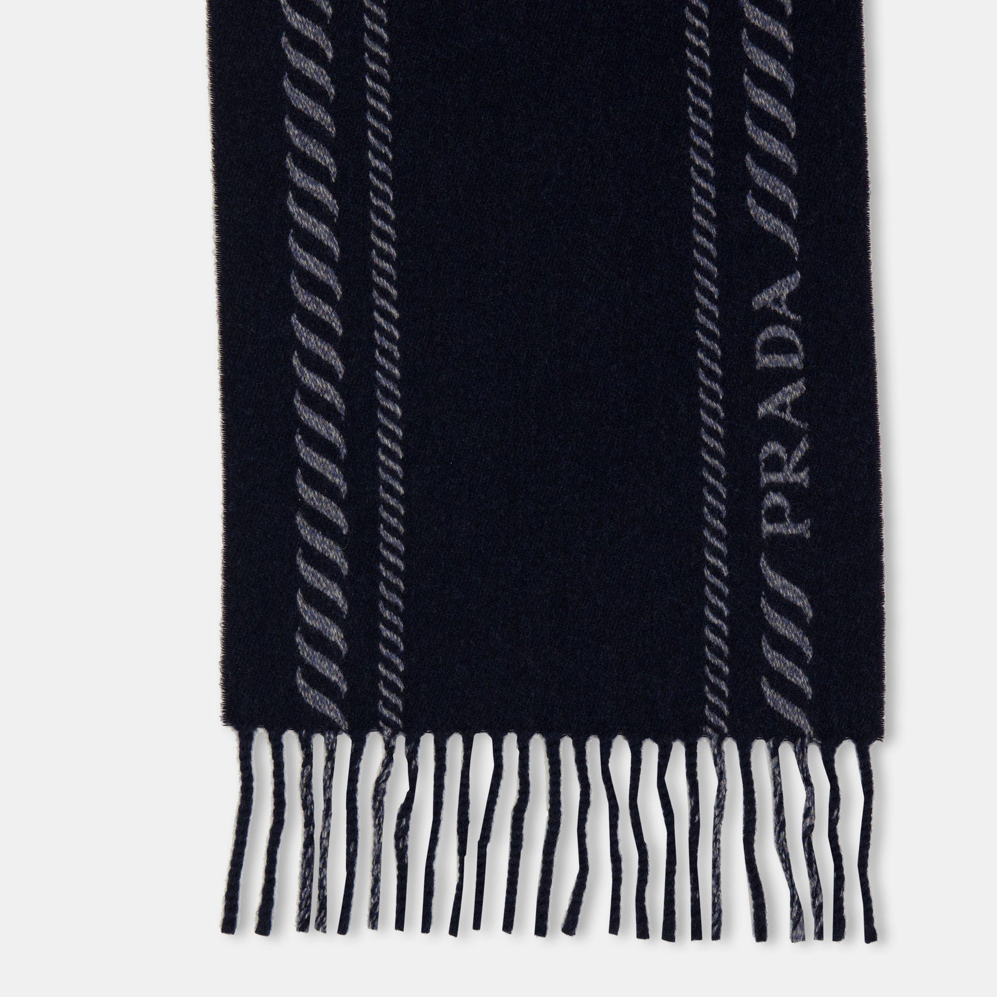 Prada Men's Striped Logo Scarf
