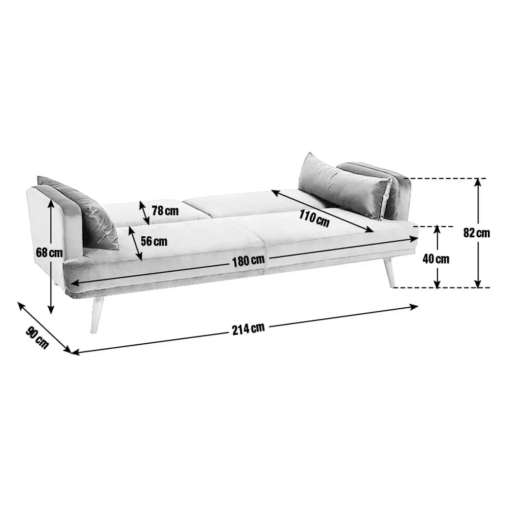 Argos Home Andy Velvet 3 Seater Clic Clac Sofa Bed - Blue