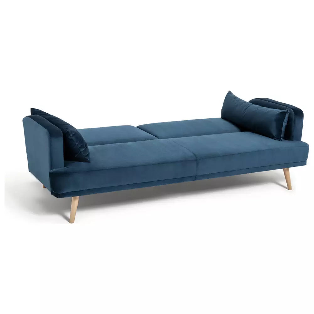 Argos Home Andy Velvet 3 Seater Clic Clac Sofa Bed - Blue