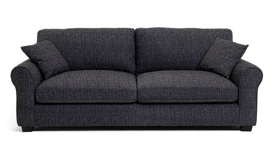 Argos Home Lisbon Fabric 4 Seater Sofa - Charcoal
