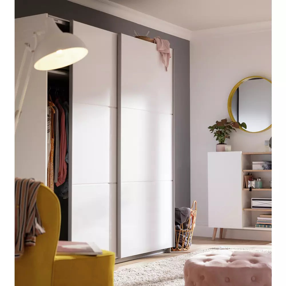 Habitat Holsted 180cm Sliding Wardrobe - White Gloss