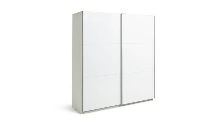 Habitat Holsted 180cm Sliding Wardrobe - White Gloss