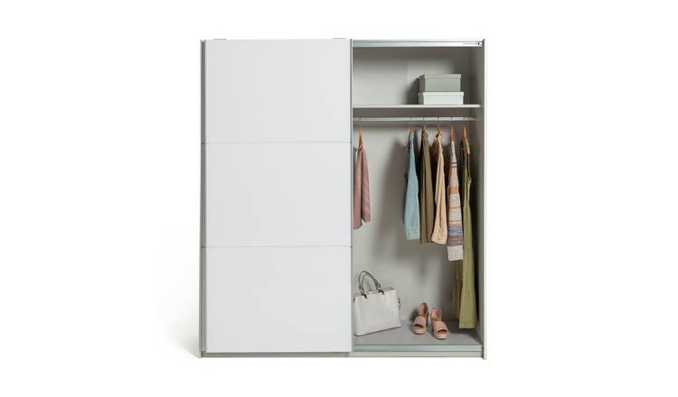 Habitat Holsted 180cm Sliding Wardrobe - White Gloss