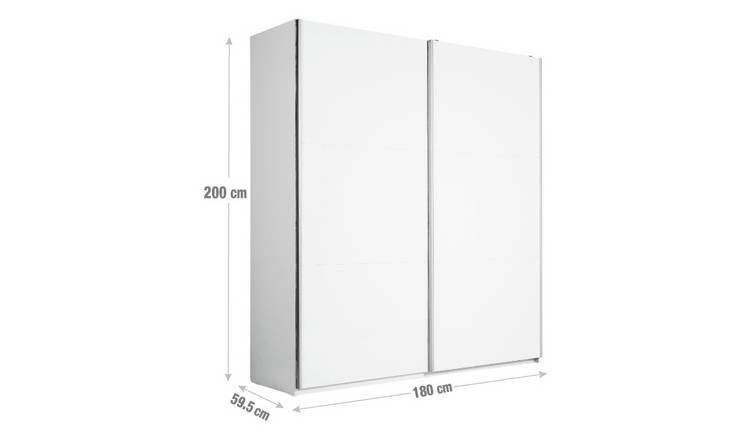 Habitat Holsted 180cm Sliding Wardrobe - White Gloss