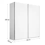 Habitat Holsted 180cm Sliding Wardrobe - White Gloss