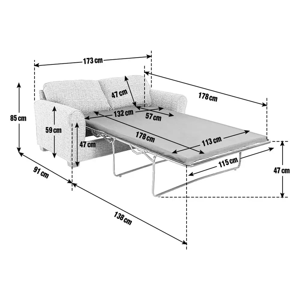 Argos Home Lisbon Fabric 2 Seater Sofa Bed - Charcoal