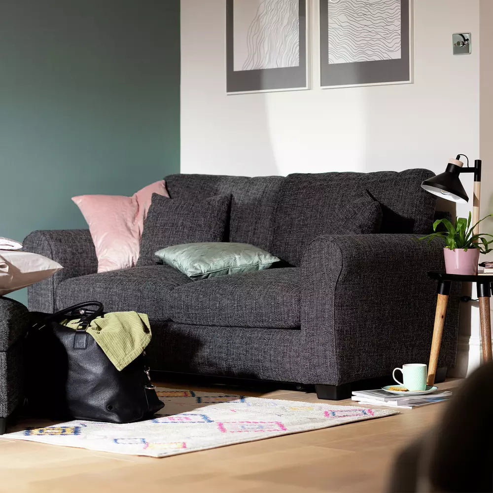 Argos Home Lisbon Fabric 2 Seater Sofa Bed - Charcoal