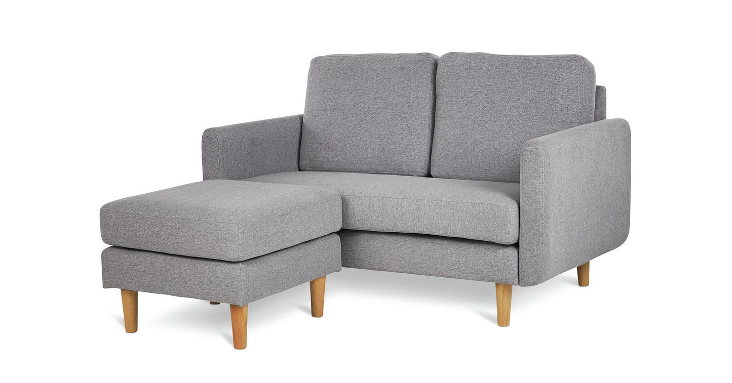 Habitat Remi Fabric 2 Seater Chaise - Light Grey