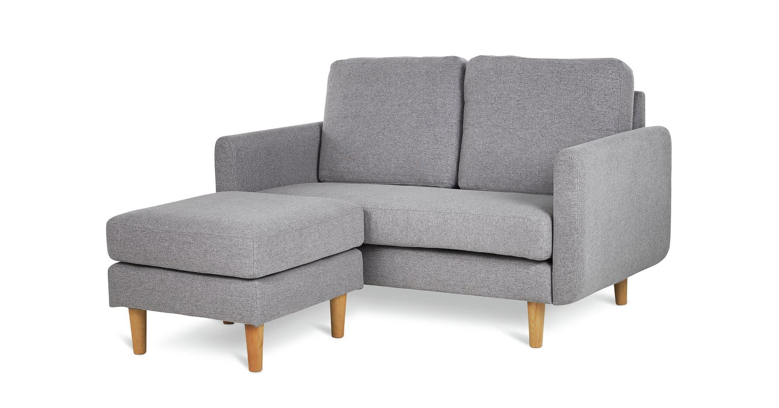 Habitat Remi Fabric 2 Seater Chaise - Light Grey
