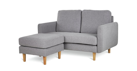 Habitat Remi Fabric 2 Seater Chaise - Light Grey
