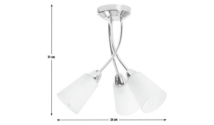 Argos Home Parton 3 Light Flush to Ceiling Light - Chrome