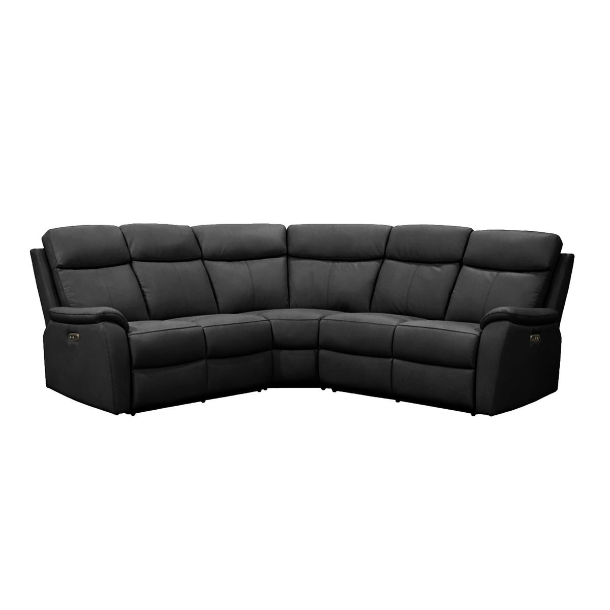 Aspire Kingsmere Leather Power Recliner Corner Sofa - Black