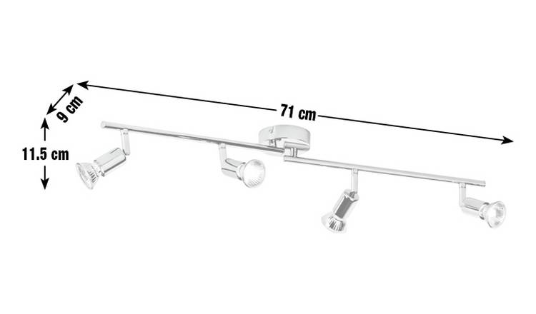 Argos Home Cromer 4 Spotlight Ceiling Bar - Chrome Plated