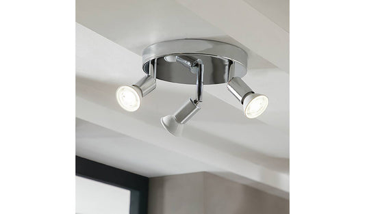 Argos Home Cromer 3 Spotlight Ceiling Plate - Silver