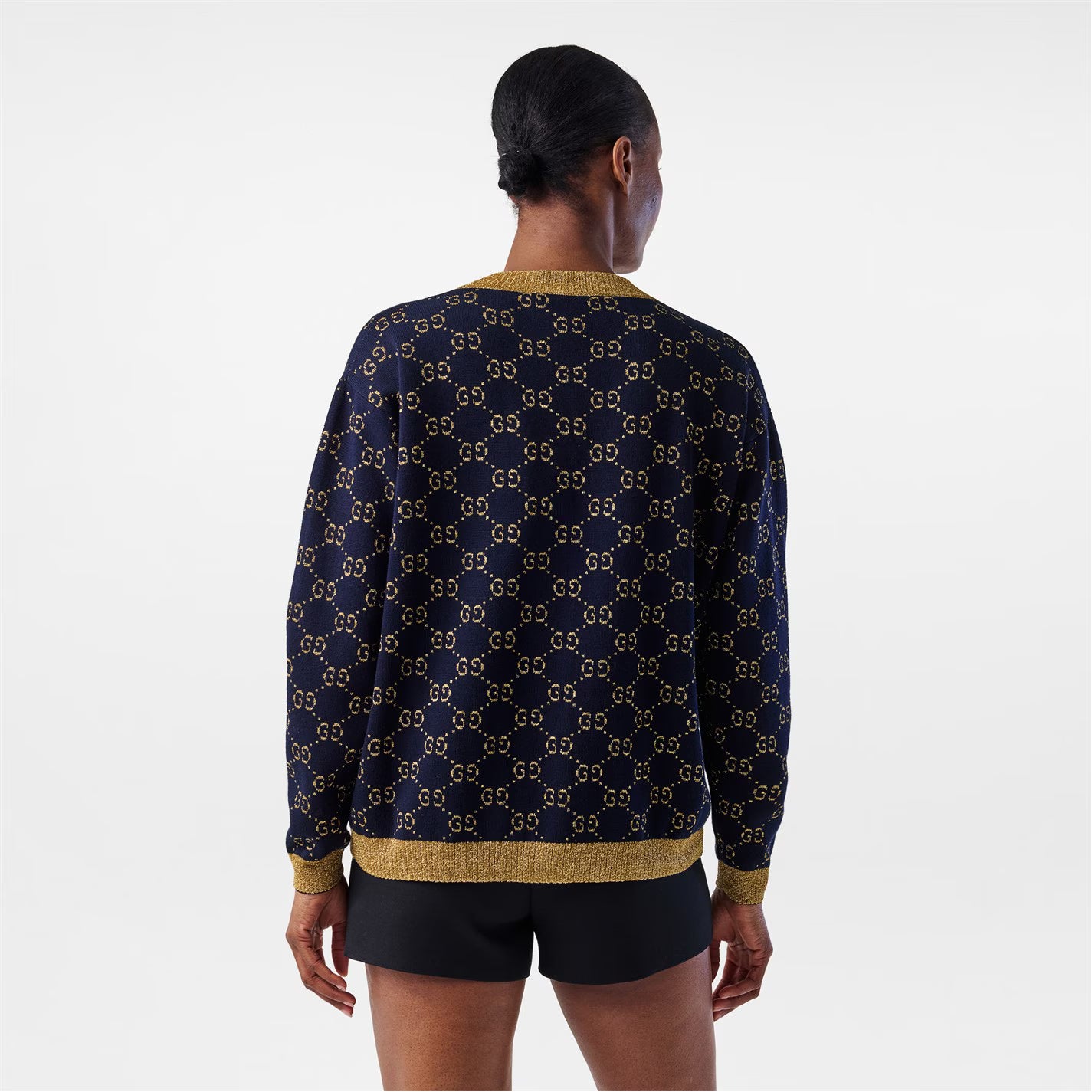 Women's GG Cotton Lamé Cardigan