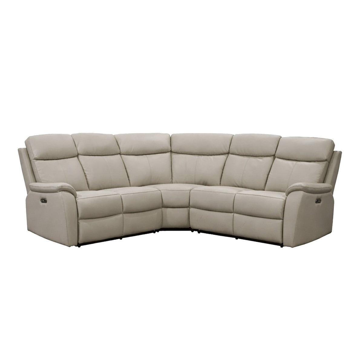 Aspire Kingsmere Leather Power Recliner Corner Sofa - Pewter