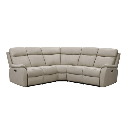 Aspire Kingsmere Leather Power Recliner Corner Sofa - Pewter