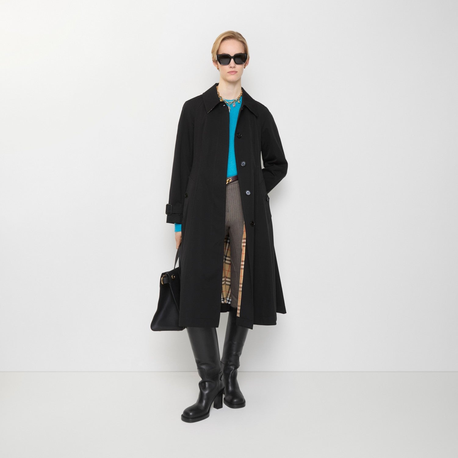 Long Gabardine Ellingham Fit-and-flare Car Coat