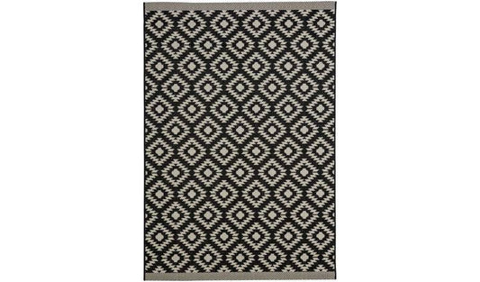 Homemaker Geometric Black & White Flatweave Rug - 120x170cm