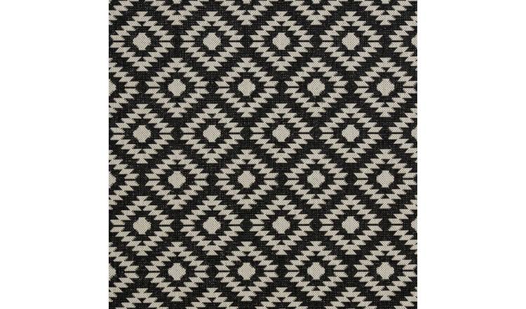 Homemaker Geometric Black & White Flatweave Rug - 120x170cm