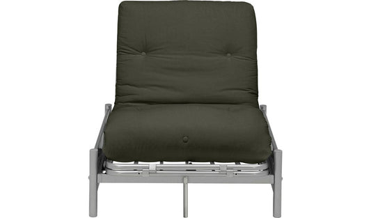 Argos Home Single Futon Metal Sofa Bed with Mattress - Grey