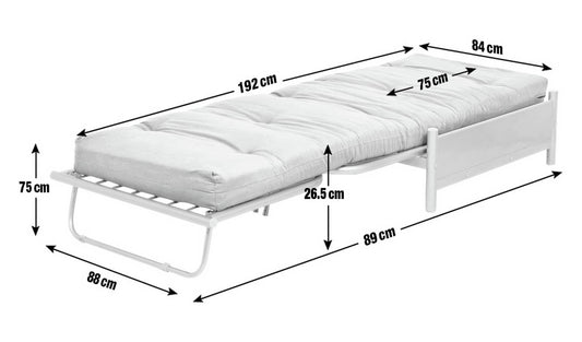Argos Home Single Futon Metal Sofa Bed with Mattress - Grey