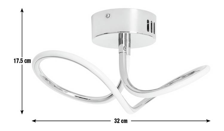 Argos Home Bow Flush to Ceiling Light - Chrome