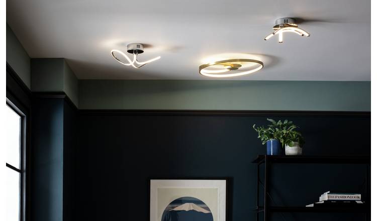 Argos Home Bow Flush to Ceiling Light - Chrome
