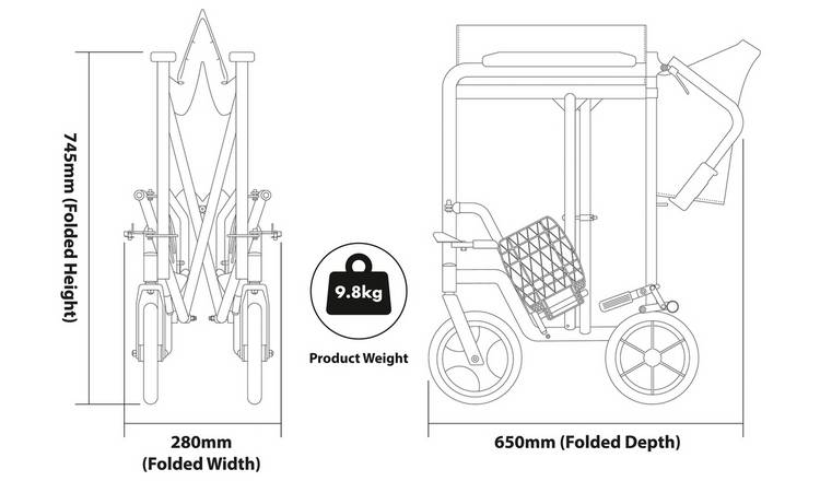 Aidapt Aluminium Compact Blue Transit Chair
