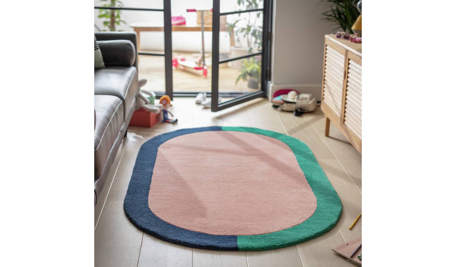 Habitat Studio Two-tone Border Wool Rug -100x170cm
