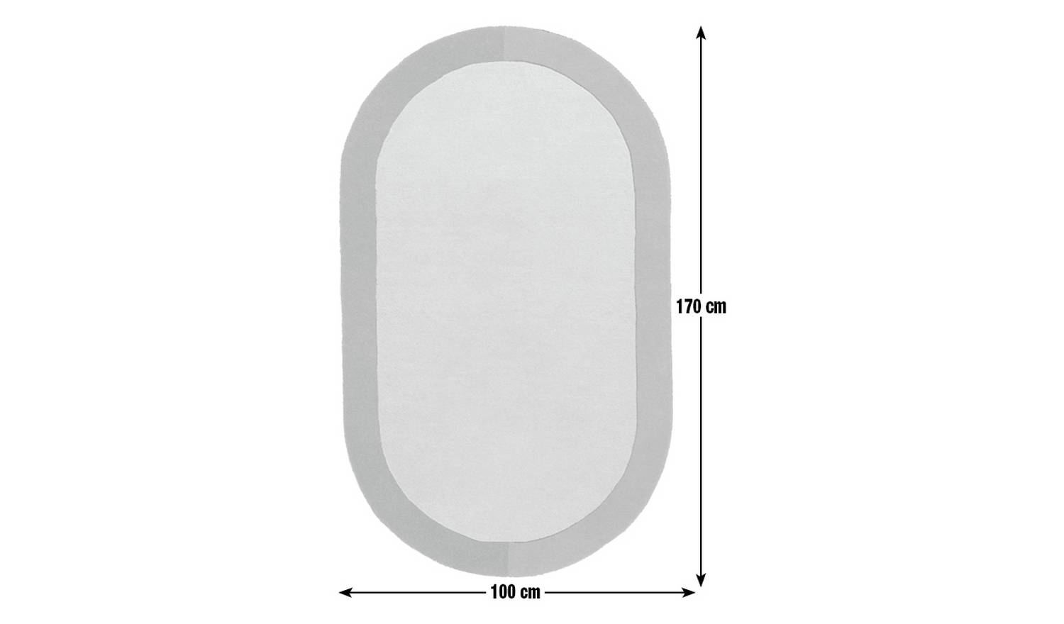 Habitat Studio Two-tone Border Wool Rug -100x170cm