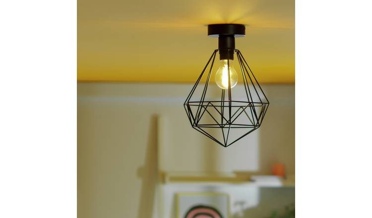 Argos Home Kanso Flush to Ceiling Light - Matt Black