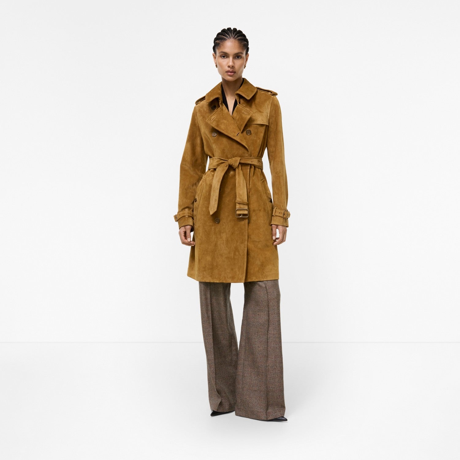 Mid-length Suede Kensington Trench Coat