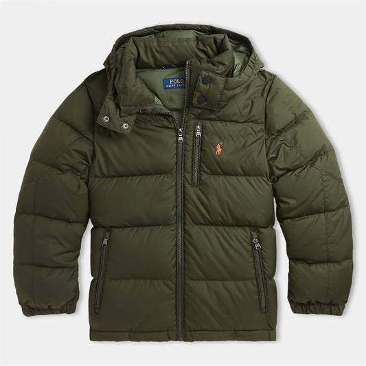 Kids' Duck Down Hooded Long Sleeve Short Puffer Jacket