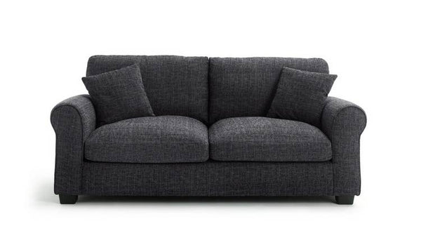 Argos Home Lisbon Fabric 3 Seater Sofa - Charcoal