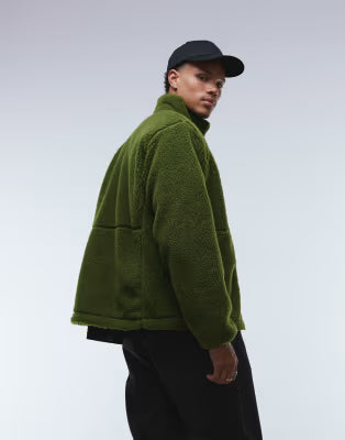 The North Face Extreme Pile heavy borg full zip fleece jacket in green