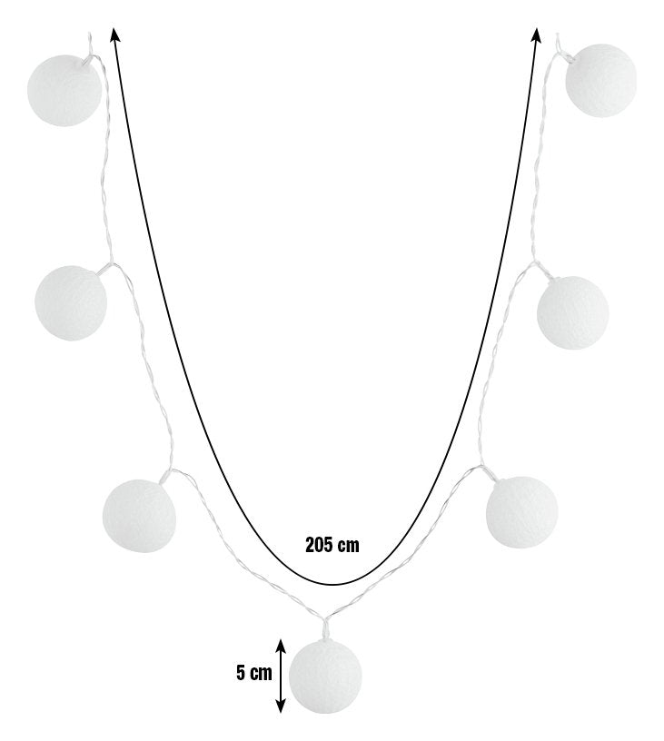 Argos Home Ball String Lights - White