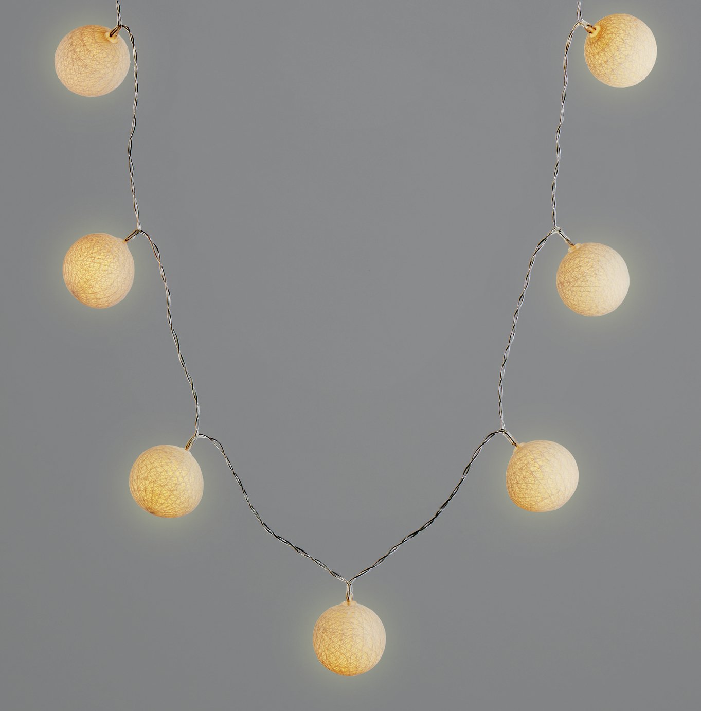 Argos Home Ball String Lights - White