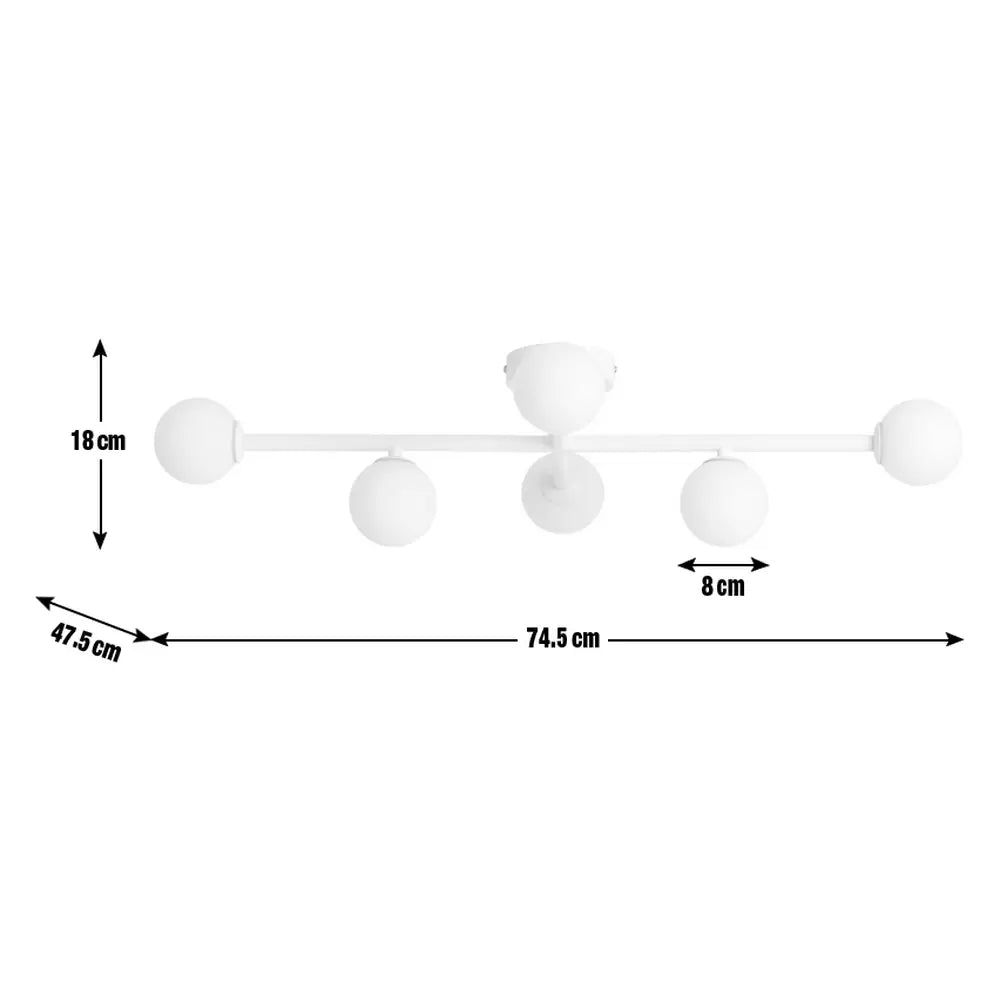 Habitat Alonso 6 Light Bathroom Flush Ceiling Light - White
