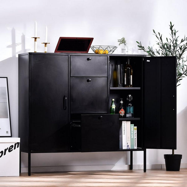 Storage Cabinet with Drawers and Shelves Sideboard Organizer for Living Room and Office