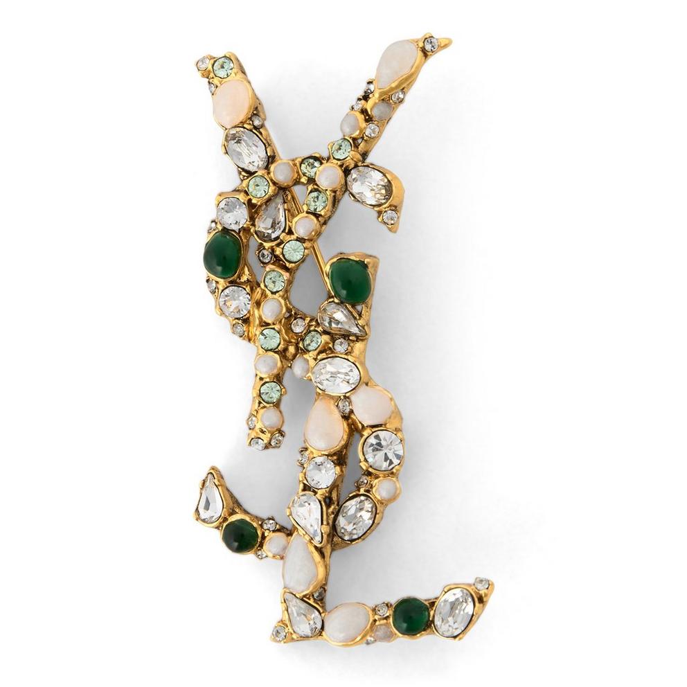 Saint Laurent Saint Crystal Brooch Ld63