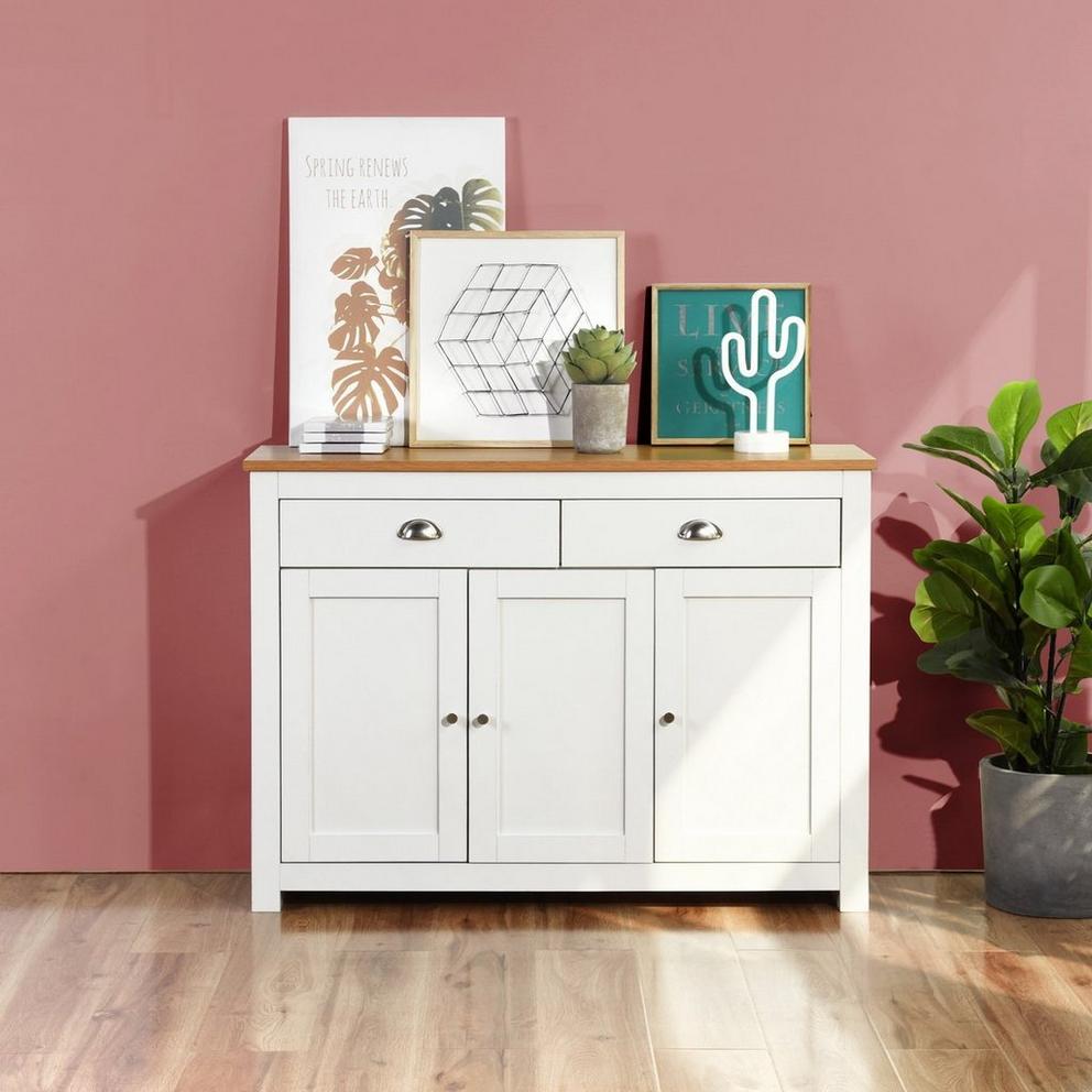 Three Doors Sideboard with Two Drawers