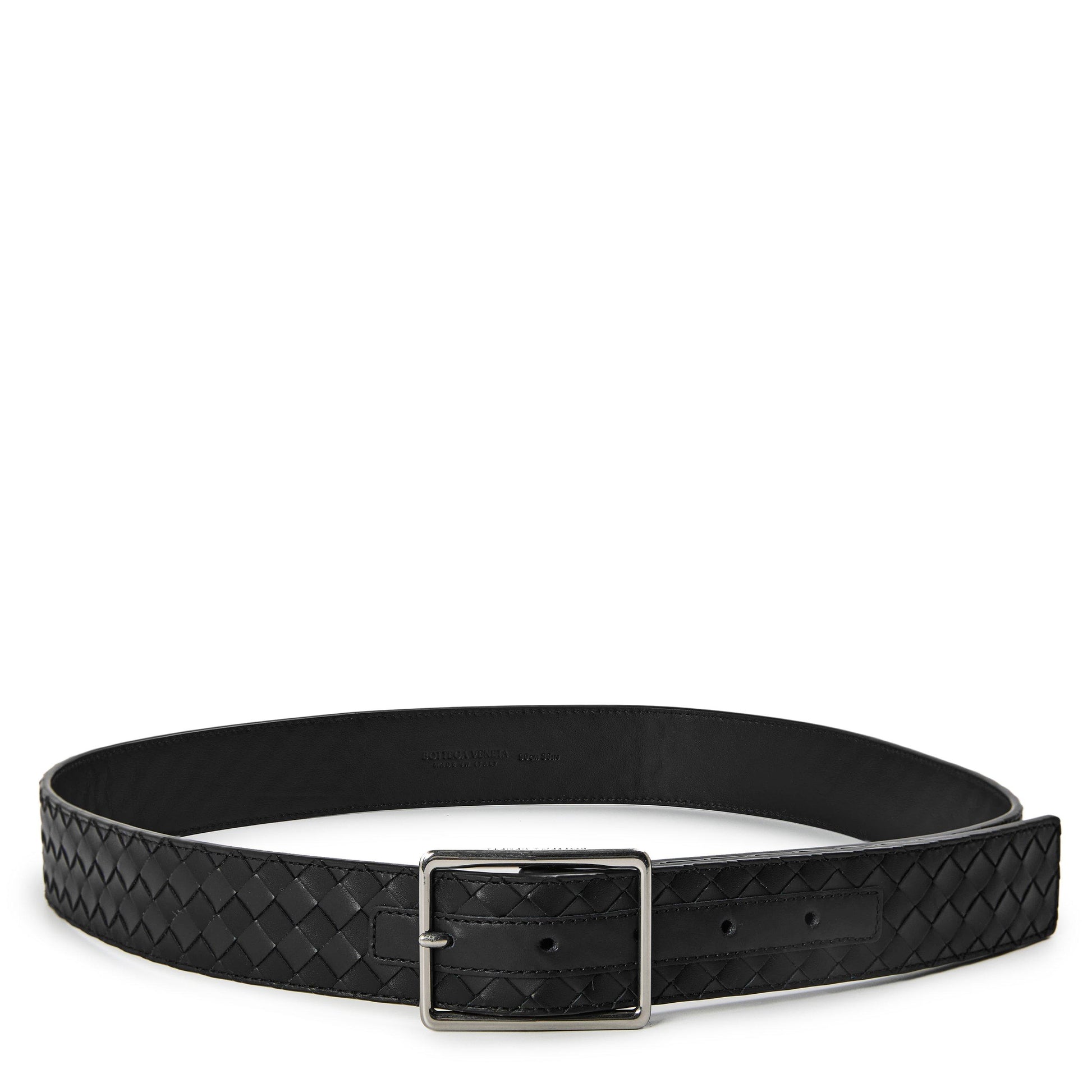 Bottega Veneta Mens Intrecciato Leather Belt