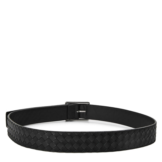 Bottega Veneta Mens Intrecciato Leather Belt