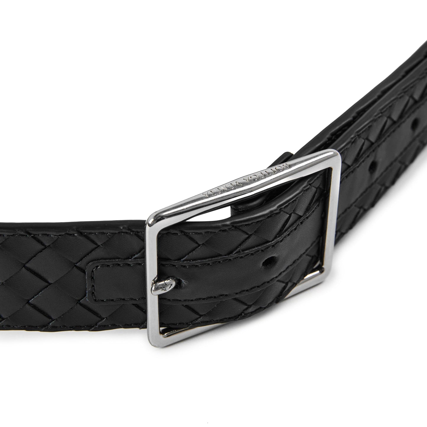 Bottega Veneta Mens Intrecciato Leather Belt