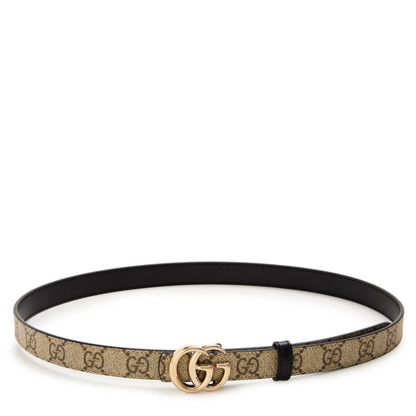 Gucci Women's Jacquard Leather Marmont Reversible Belt